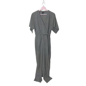 ASOS‎ jumpsuit short sleeve faux wrap geometric abstract print 6